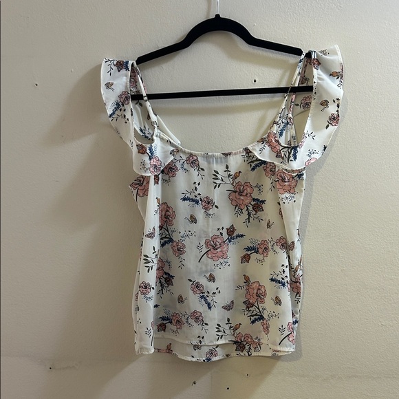 Abercrombie & Fitch White and Pink Floral Blouse - Picture 5 of 6